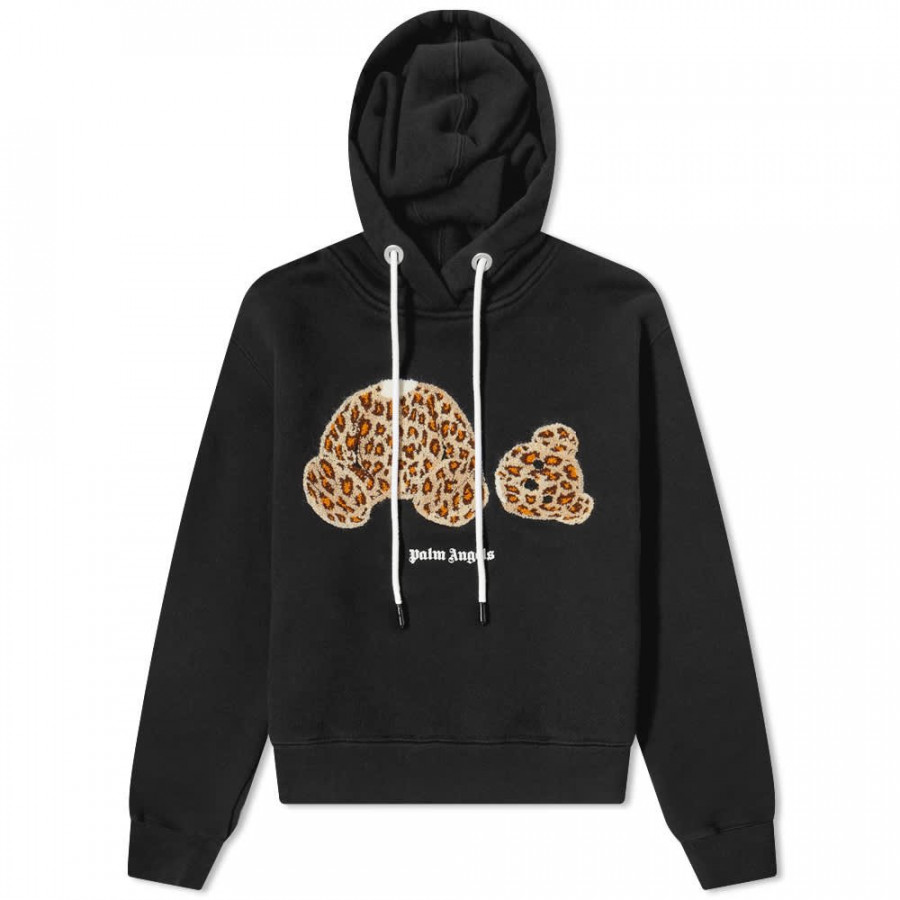 Palm Angels Хлопковое худи Leopard Bear