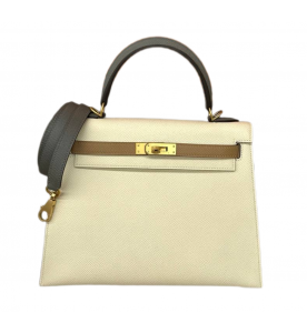 Hermes Kelly 25 Craie Etoupe Epsom