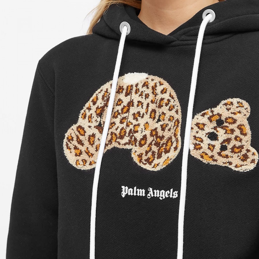 Palm Angels Хлопковое худи Leopard Bear