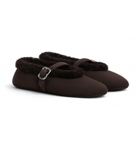 ALAIA БАЛЕТКИ ИЗ МЕРИНОСОВОЙ ОВЧИНЫ<br>