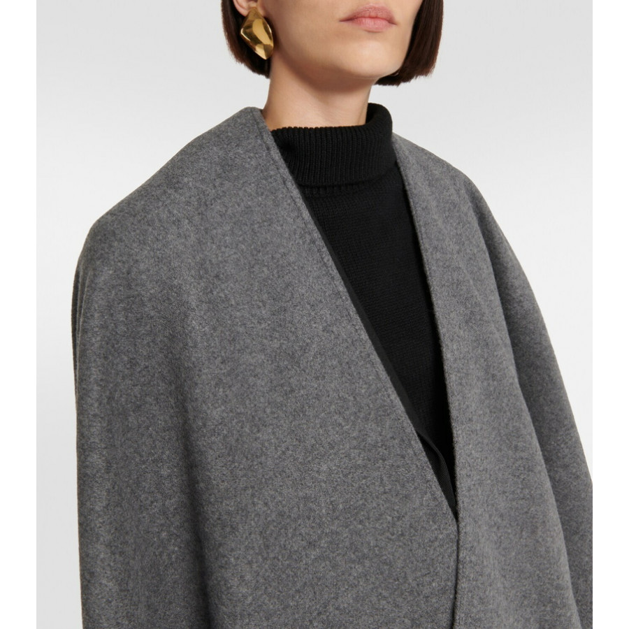 Max Mara Пончо из шерсти с жаккардом и логотипом