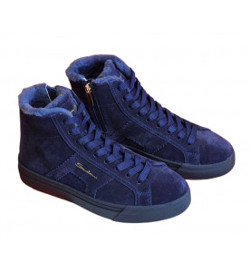 Santoni Замшевые кеды с мехом Gloria