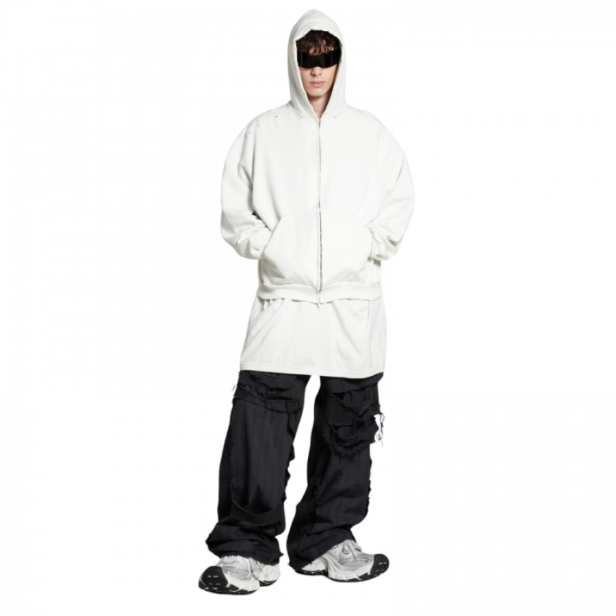Balenciaga Худи на молнии из флиса с разноцветным принтом Not Been Done на спине