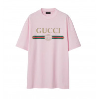 Gucci Футболка из хлопкового трикотажа и шелка с принтом