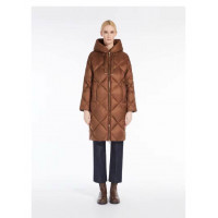 Max Mara Стеганое пуховое пальто Trefe в табачном цвете
