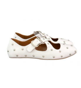 ALAIA БАЛЕТКИ CRISS CROSS ИЗ ЗАМШИ С ЗАКЛЕПКАМИ
