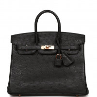 Hermes СУМКА BIRKIN 25 ИЗ КОЖИ СТРАУСА <br />