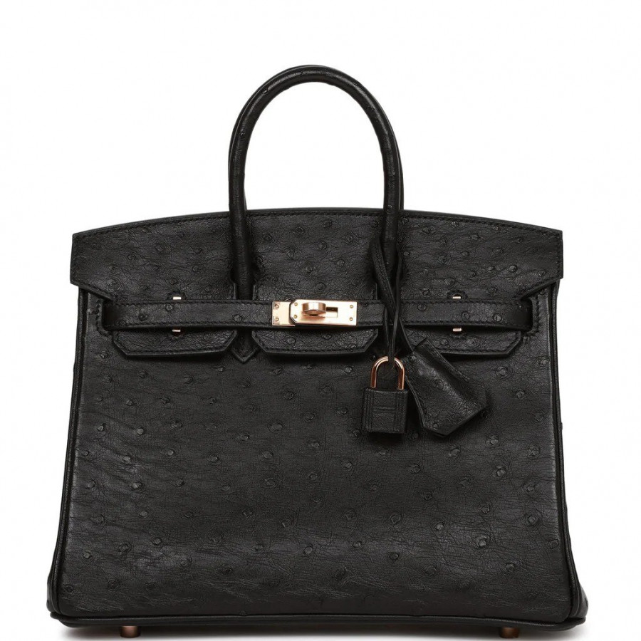 Hermes СУМКА BIRKIN 25 ИЗ КОЖИ СТРАУСА <br />