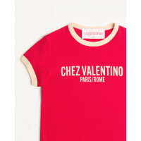 Valentino ФУТБОЛКА ИЗ ХЛОПКОВОГО ДЖЕРСИ С ПРИНТОМ CHEZ VALENTINO