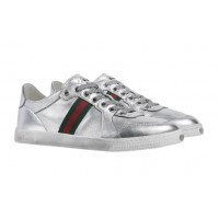 Gucci Кожаные кроссовки Stretch Metallic