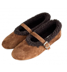 ALAIA БАЛЕТКИ ИЗ МЕРИНОСОВОЙ ОВЧИНЫ<br>