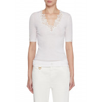 Chloé ХЛОПКОВЫЙ ТОП С ЦВЕТОЧНЫМ ГИПЮРОМ
