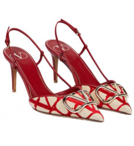 Valentino Туфли-лодочки Toile Iconographe с ремешком на пятке