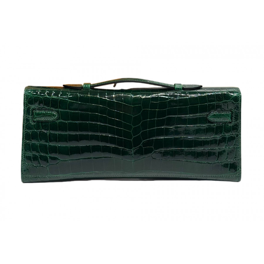 Hermes Сумка-клатч Kelly Cut из блестящей крокодиловой кожи