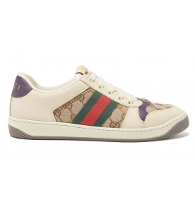 Gucci кроссовки Screener из кожи и парусины GG-Supreme