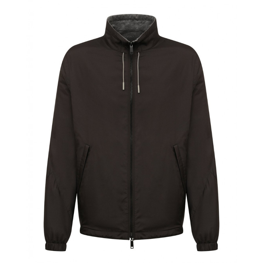 Zegna Двусторонняя куртка из джерси с добавлением кашемира, хлопка и шелка