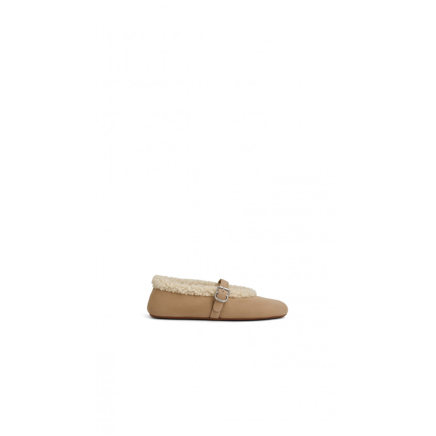 ALAIA БАЛЕТКИ ИЗ МЕРИНОСОВОЙ ОВЧИНЫ<br>