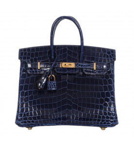 Hermes СУМКА BIRKIN 25 BLEU SAPHIR LISSÉ NILOTICUS CROCODILE<br />