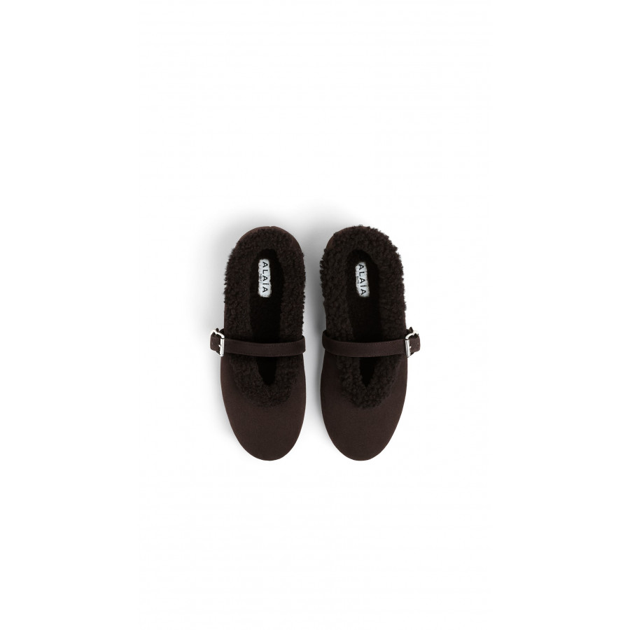 ALAIA БАЛЕТКИ ИЗ МЕРИНОСОВОЙ ОВЧИНЫ<br>