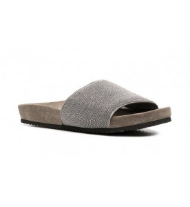 Brunello Cucinelli Декорированные шлёпанцы Monili