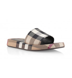 Burberry Хлопковые шлепанцы на платформе в клетку