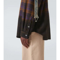 ACNE STUDIOS Рубашка из Хлопчатобумажной фланели с Вставками в клетку