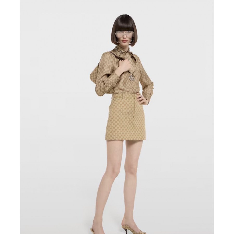 Gucci Юбка из жаккардовой ткани GG из хлопкового холста
