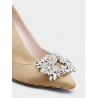 Roger Vivier Атласные туфли-лодочки с цветочными стразами