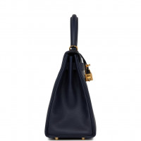 Hermes Сумка Kelly Retourne 28 Bleu Nuit Evercolor
