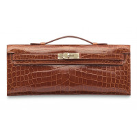 Hermes Сумка-клатч Kelly Cut из блестящей крокодиловой кожи