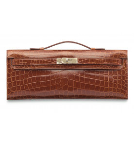 Hermes Сумка-клатч Kelly Cut из блестящей крокодиловой кожи