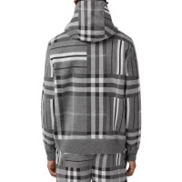 Burberry Жаккардовая толстовка с капюшоном в клетку и полоску из смеси шерсти
