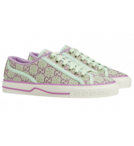 Gucci Женские кеды Tennis 1977 'GG Crystals - Pale Green Lilac'