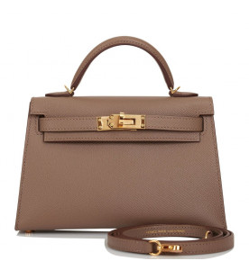 Hermes Сумка Kelly Sellier 20 Etoupe и Gris Perle Epsom