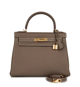 Hermes Сумка Kelly Retourne 28 Etoupe Clemence