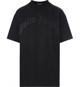 Palm Angels ФУТБОЛКА С БЛЕСТЯЩИМ ЛОГОТИПОМ