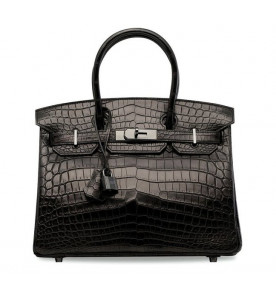 Hermes Сумка Birkin 30 So Black Alligator Matte Black Hardware