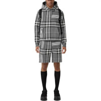Burberry Жаккардовая толстовка с капюшоном в клетку и полоску из смеси шерсти