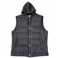 Brunello Cucinelli дутый жилет с капюшоном