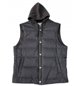 Brunello Cucinelli дутый жилет с капюшоном