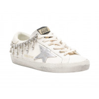 Golden Goose Кожаные кроссовки Super-Star с кристаллами
