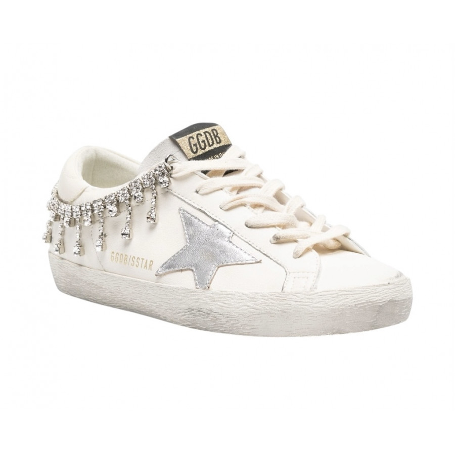 Golden Goose Кожаные кроссовки Super-Star с кристаллами