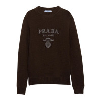 Prada Свитер с круглым вырезом и логотипом
