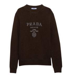 Prada Свитер с круглым вырезом и логотипом