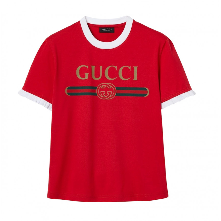 Gucci Футболка из хлопкового трикотажа с принтом