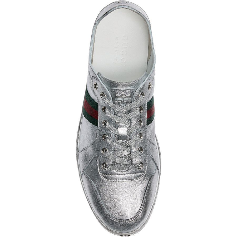 Gucci Кожаные кроссовки Stretch Metallic