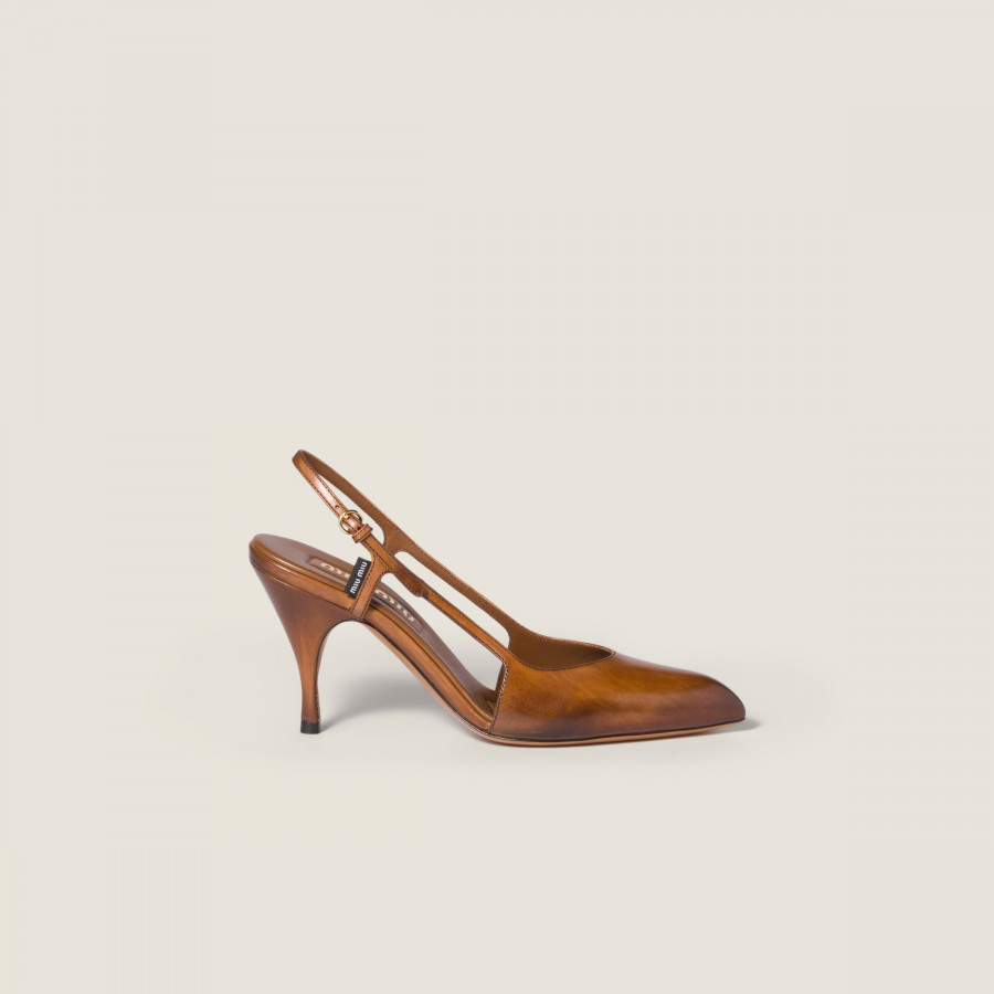 Miu miu Кожаные туфли-лодочки с открытой пяткой