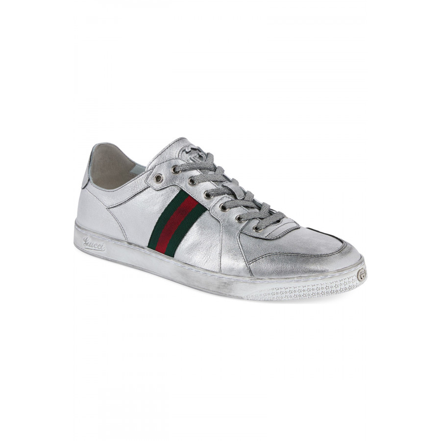 Gucci Кожаные кроссовки Stretch Metallic