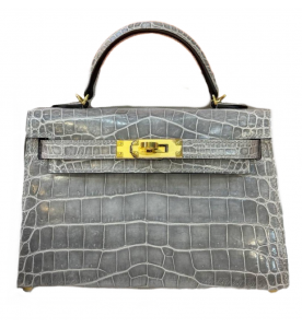 Hermes Сумка Alligator Mini Kelly Sellier 20 Gris Ciment