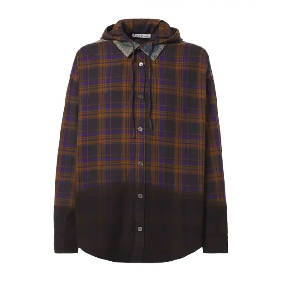 ACNE STUDIOS Рубашка из Хлопчатобумажной фланели с Вставками в клетку
